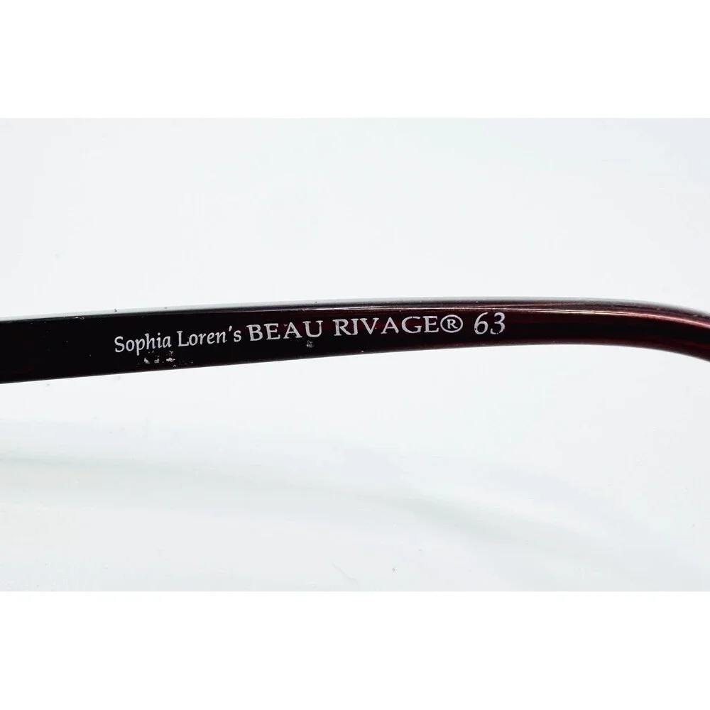 Sophia Loren Beau Rivage 63 Eyeglasses Womens Gold Half Rim Filigree 50-18-135